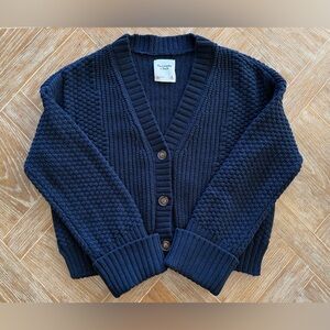 Abercrombie & Fitch Navy Seed Stitch Cardigan